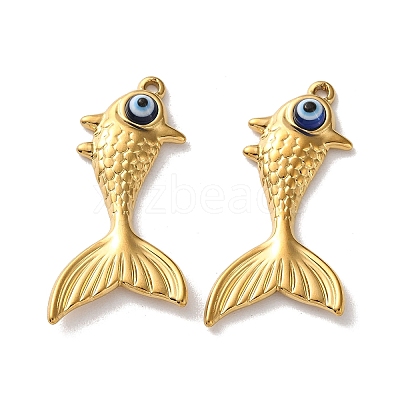304 Stainless Steel Resin Pendants STAS-A124-11G-1