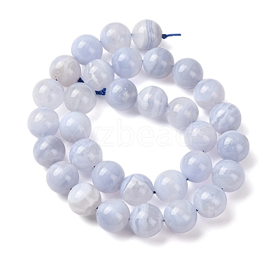 Natural Blue Lace Agate Beads Strands G-F222-30-12mm-01A-1