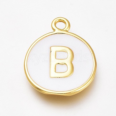 Brass Enamel Pendants KK-H103-01B-G-1