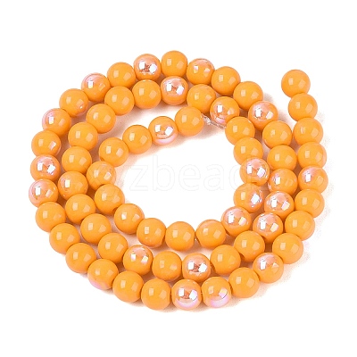 Electroplate Opaque Glass Beads Strands EGLA-Q132-6MM-01C-03-1
