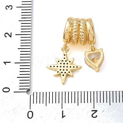 Brass Micro Pave Cubic Zirconia European Dangle Charms CU-CBA2C2D-17G-01-1