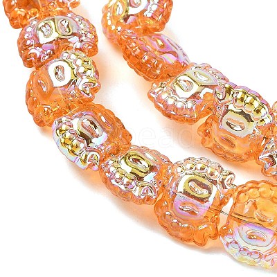 Electroplate Baking Paint Transparent Glass Beads Strands GL-CBA17FF-01B-1