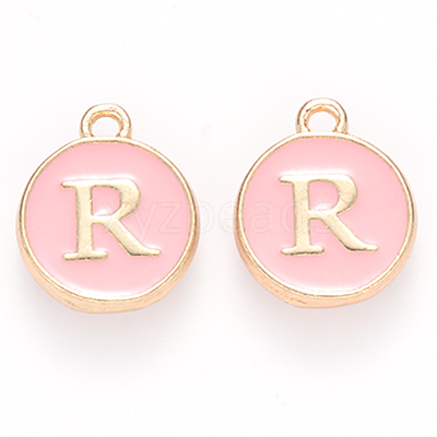 Golden Plated Alloy Enamel Charms X-ENAM-S118-07R-1