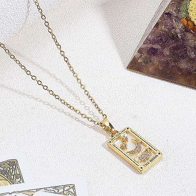 Brass with Cubic Zirconia Pendants Necklaces NJEW-LP0001-45B-G-1