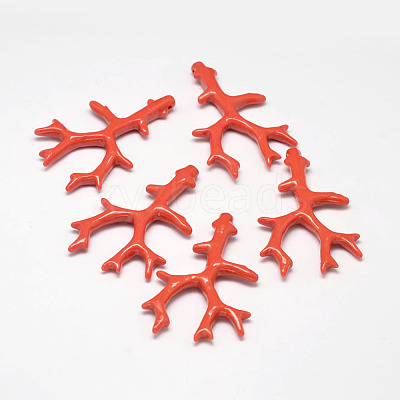 Branch Dyed Synthetical Coral Big Pendants X-CORA-L041-01B-1