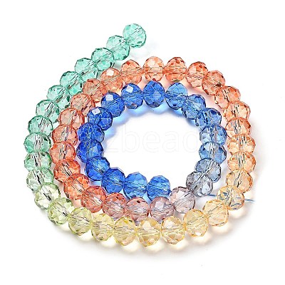 Transparent Painted Glass Beads Strands X1-DGLA-A034-T6mm-A02-1