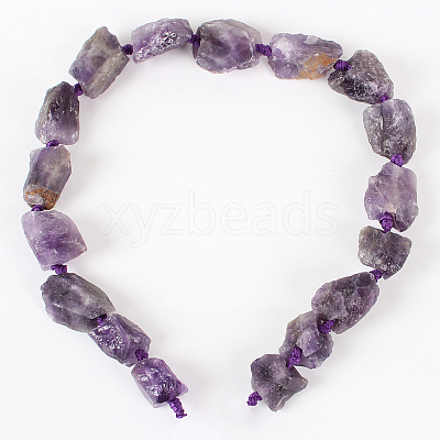 Natural Gemstone Amethyst Rough Nuggets Bead Strands G-E219-02A-1