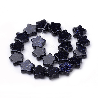 Synthetic Blue Goldstone Beads Strands G-R451-08B-1