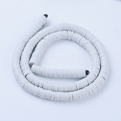 Flat Round Handmade Polymer Clay Beads CLAY-R067-6.0mm-39-1