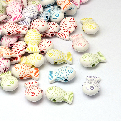 Fish Craft Style Acrylic Beads SACR-R886-08-1