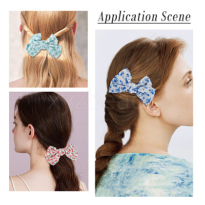 4Bags 4 Colors Cloth Bowknot Alligator Hair Clips PHAR-TA0001-20-1
