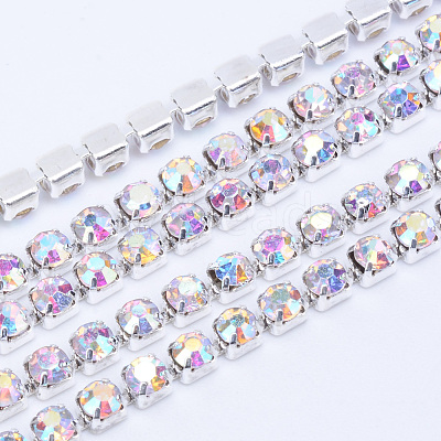 Brass Rhinestone Strass Chains CHC-T003-SS12-02S-1