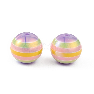 UV Plating Rainbow Iridescent Resin Beads RESI-I048-01F-1