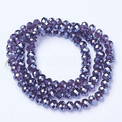 Electroplate Glass Beads Strands EGLA-A034-T8mm-A16-1