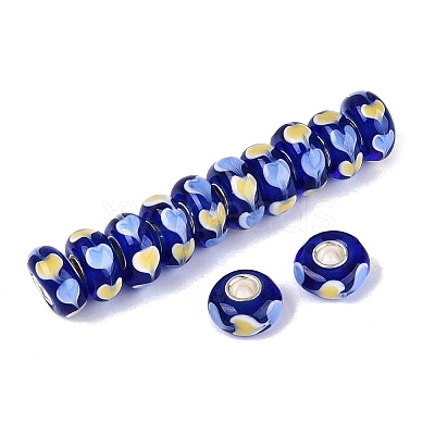 Handmade Lampwork Core European Beads LAMP-Q042-02B-1