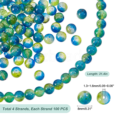 400Pcs Baking Paint Glass Beads Strands GLAA-PH0002-07-1