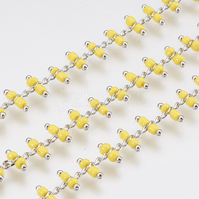 Handmade Brass Beaded Curb Chains CHC-R131-13-1