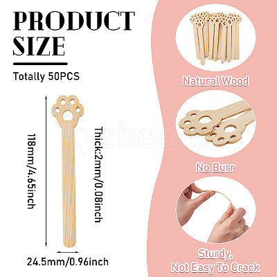 50Pcs Wooden Cakesicle Sticks AJEW-TA0018-01A-1