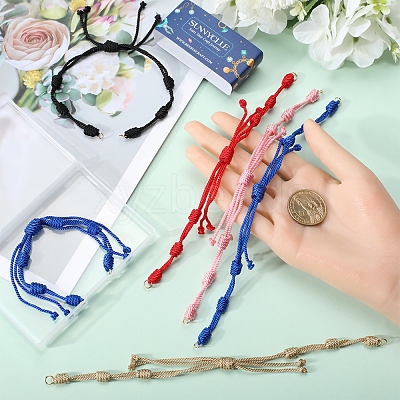 10Pcs 5 Colors Adjustable Braided Nylon Cord Link Bracelet Making AJEW-SC0002-18-1