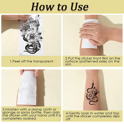 20Pcs 20 Styles Removable Temporary Water Proof Tattoos Paper Stickers DIY-CP0012-48A-1