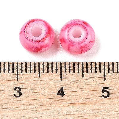 Opaque Spray Painted Glass Beads GLAA-G118-01O-1