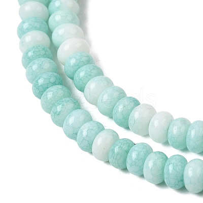 Cracked Opaque Glass Beads Strand X-GLAA-D306-A10-1