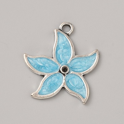 Ocean Theme Alloy Enamel Pendants ENAM-CJC0022-14F-AS-1