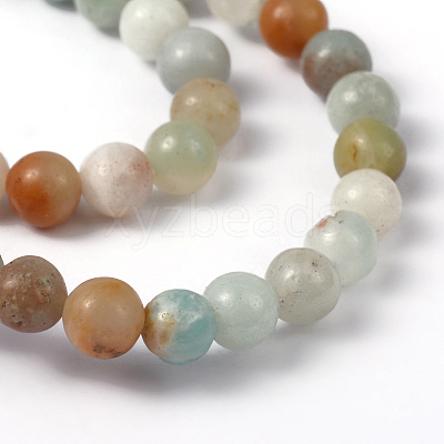 Natural Flower Amazonite Beads Strands G-D608-6mm-1