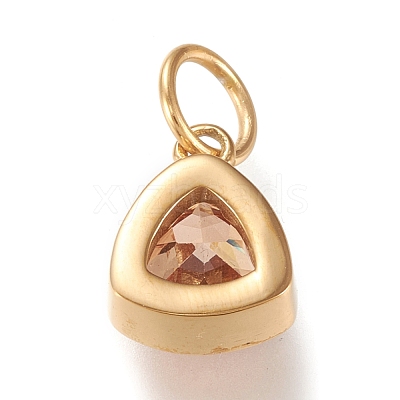 PVD Vacuum Plating 304 Stainless Steel Cubic Zirconia Pendant ZIRC-P080-A08-1