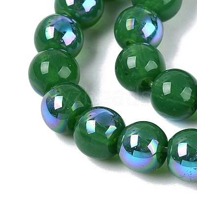 Electroplate Opaque Glass Beads Strands EGLA-Q132-6MM-01C-17-1