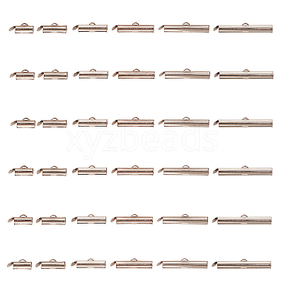 120Pcs 6 Styles Iron Slide On End Clasp Tubes IFIN-CJ0001-47-1