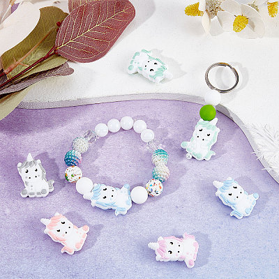 10Pcs 5 Colors Silicone Beads SIL-SC0001-13-1