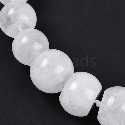 Natural Quartz Crystal Rondelle Graduated Beaded Necklaces for Women Men NJEW-K388-02E-1
