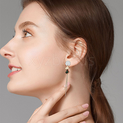 24Pcs 4 Colors 201 Stainless Steel Stud Earring Findings STAS-FH0001-78-1