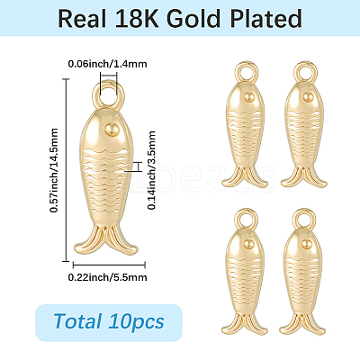 10Pcs Brass Charms KK-SC0007-48-1