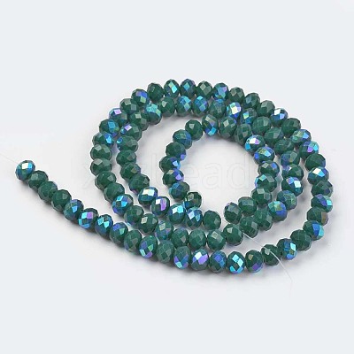 Electroplate Opaque Solid Color Glass Beads Strands X-EGLA-A034-P3mm-L06-1