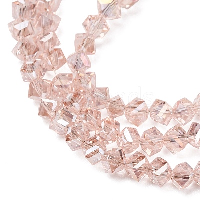 Electroplate Transparent Glass Beads Strands GL-CBA7A17-01A-02-1