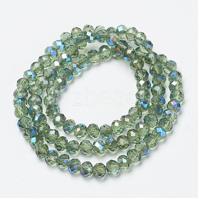 Electroplate Glass Beads Strands EGLA-A034-T4mm-I01-1