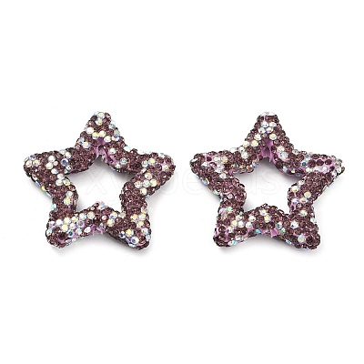 Star Shape Polymer Clay Rhinestone Beads CLAY-NH0001-06F-1