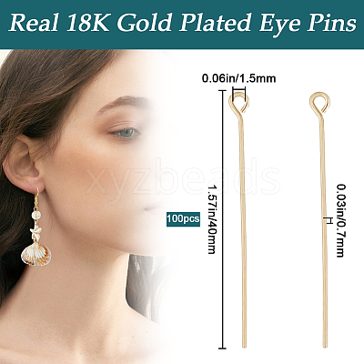 Brass Eye Pins KK-BBC0012-23B-1