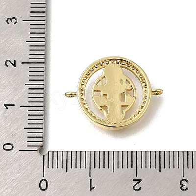 Brass Pave Clear Cubic Zirconia Saint Benedict Connector Charms KK-M101-07G-1
