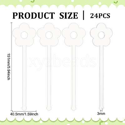 24Pcs Transparent Acrylic Stirring Rods AJEW-FG0003-15C-1