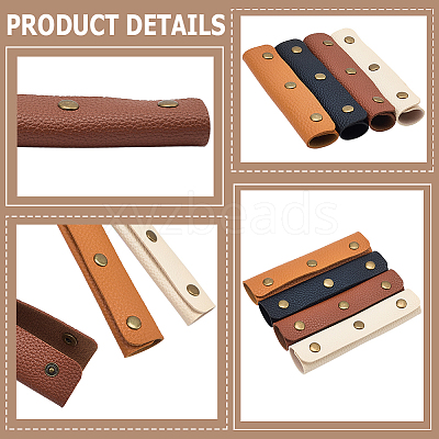 8Pcs 4 Colors PU Leather Luggage Handle Wrap Covers PURS-GL0001-07-1