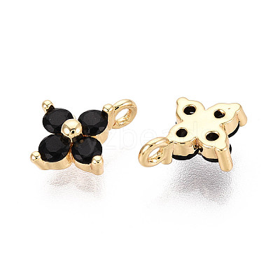 Brass Micro Pave Cubic Zirconia Pendants KK-D356-07F-G-1