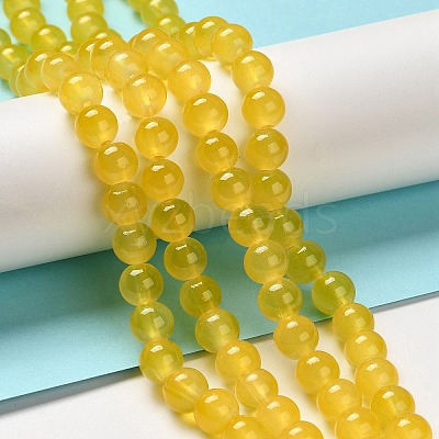 Baking Paint Imitation Jade Glass Round Bead Strands DGLA-Q021-8mm-30-1