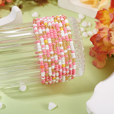 Resin Beads Bracelets BJEW-TAC0080-01E-1