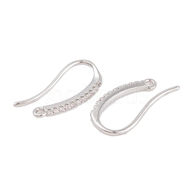 Rack Plating Brass Cubic Zirconia Earring Hooks KK-S374-05P-04-1