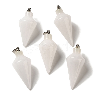 Natural White Jade Pendants G-Z055-02P-19-1