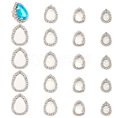 24Pcs 4 Style Brass Cabochon Connector Setting RB-PH0001-18P-1