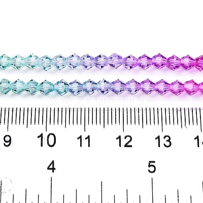Gradient Color Baking Paint Glass Bead Strands DGLA-A039-T2mm-A011-1